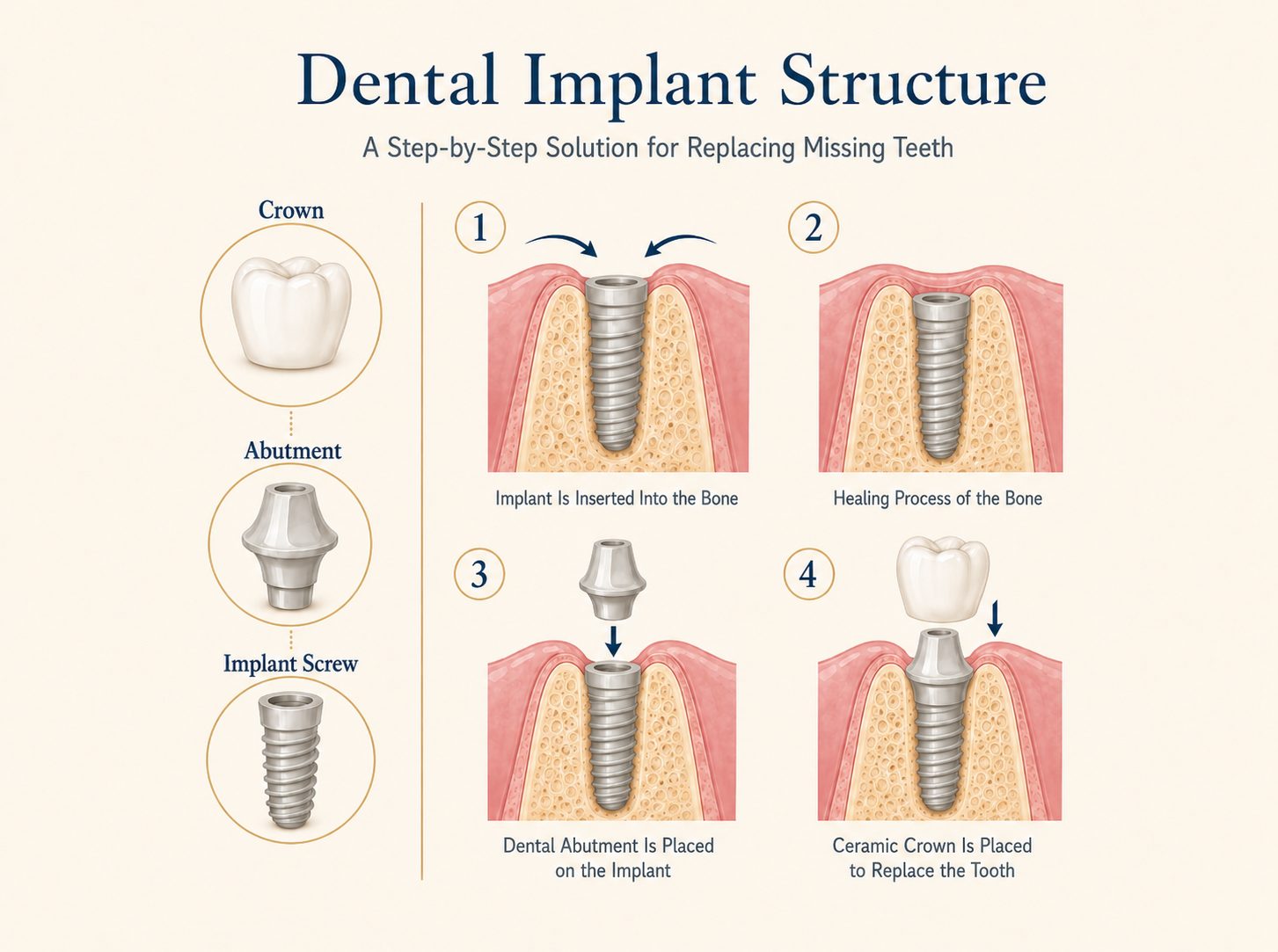 Dental implant structure diagram
